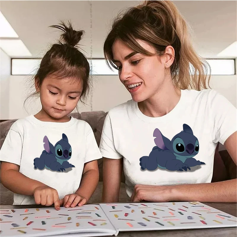 

Women's T-shirt 2021 Summer New Family Parent-child Set Anime Pattern Cute Top Short Sleeve Comfortable Loose Tee