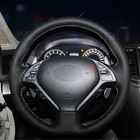 Черная искусственная кожа Чехол рулевого колеса автомобиля для Infiniti G25 G35 G37 QX50 EX25 EX35 EX37 2008-2013 Аксессуары