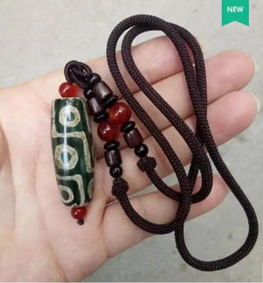 

Three Eyes Nine Eyes Dzi Bead Pendant Men and Women Trendy Ethnic Style Short Clavicle Chain Wild Necklace Ornament