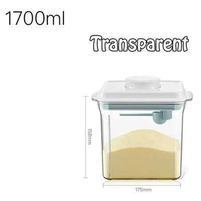 Transparent-1700ml Контейнер для хранения продуктов, коробка для сухого молока, герметичный контейнер для орехов, Кухонный Контейнер для сортировки пищевых продуктов, Прямая поставка - Цвет: Transparent-1700ml