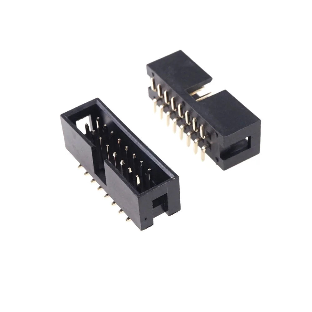 100 Pcs SMT 2.54MM 2x8 Pin 16 P Shrouded Box Header IDC Socket Straight Male 2 Rows 2.54 SMD PCB Reflow Solder