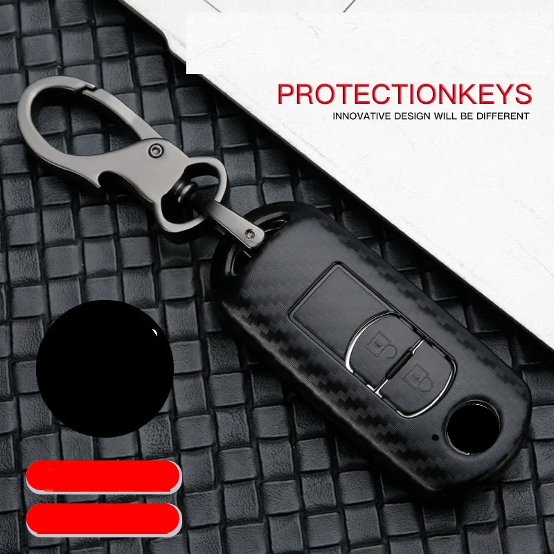 

New Carbon car key cover key case For Mazda 2 3 6 Axela Atenza CX-5 CX5 CX-3 CX-7 CX8 CX-9 2016 2017 2018 Smart 2/3 Buttons