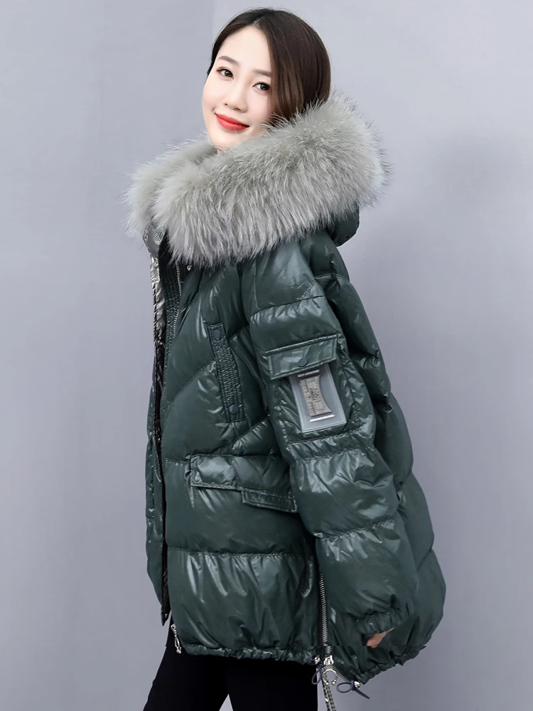 

Faux Fur Thick Coats And Jackets Women 2020 Shiny Winter Suit Fashion Work Coat Zipper Ropa Mujer Cotton Padded Clothes EG60MF