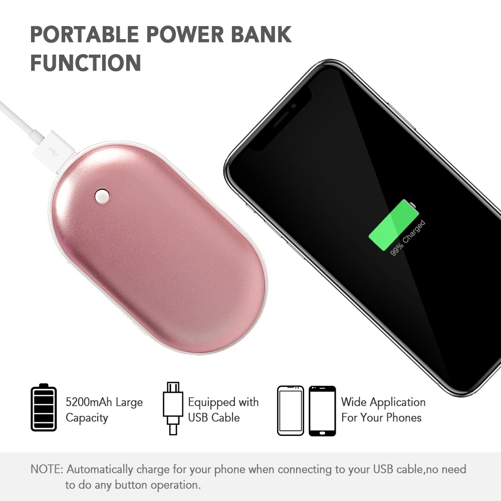 5200 мА/ч мини-грелка для рук usb зарядка карманный 3 7 в внешний аккумулятор телефона