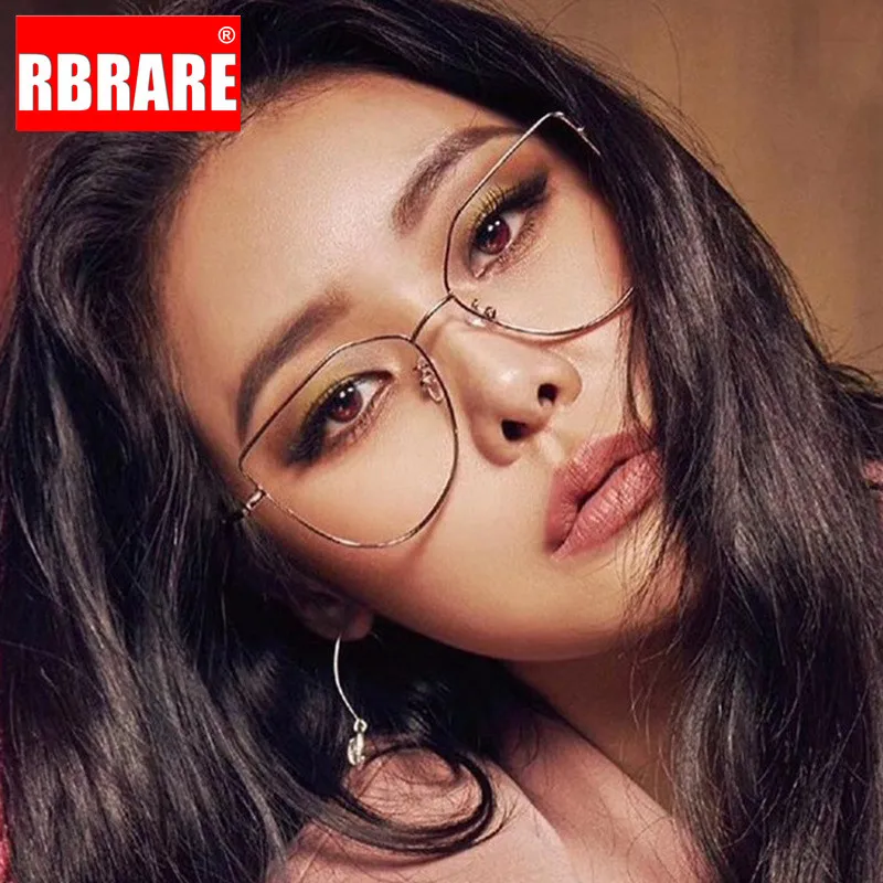 

RBRARE Alloy Cat Eye Glasses Frame Women Vintage Glasses Women Luxury Eyeglasses Frames Women/Men High End Metal Oculos De Grau