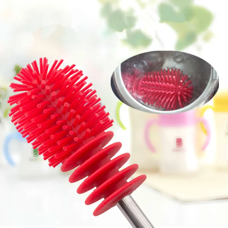 Креативная силиконовая щетка для бутылочек уникальный дизайн детские бутылочки