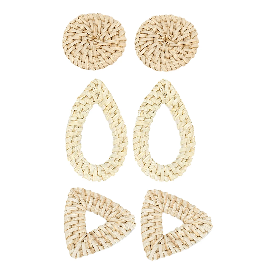 3 Различные формы (Треугольники круглые в форме капли воды) Ротанг серьги DIY