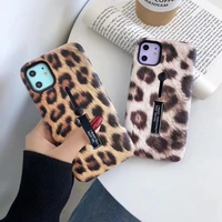 novelty 2 in 1 leopard skin hide holder phone case for iphone12 11 xsmax 78plus se2020 xr 6s cover skinny capa protection