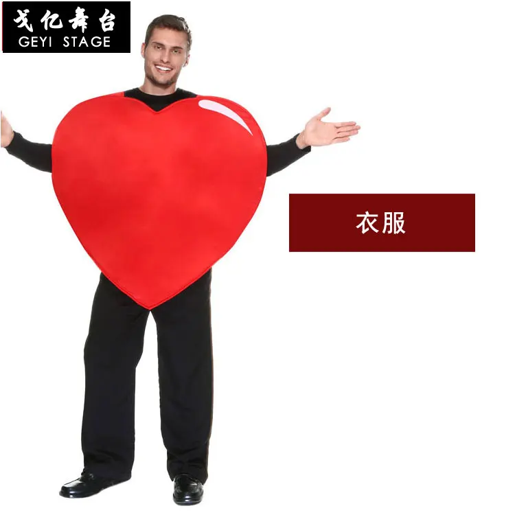 Детский костюм для сцены на Хэллоуин красное сердце взрослых выступлений