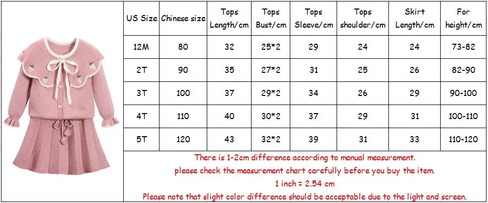 

Girls Clothes Sets Winter Children Clothes Kids Coat+Pleated Skirt 2pcs/set Kids Sweater Sets 2-6Y