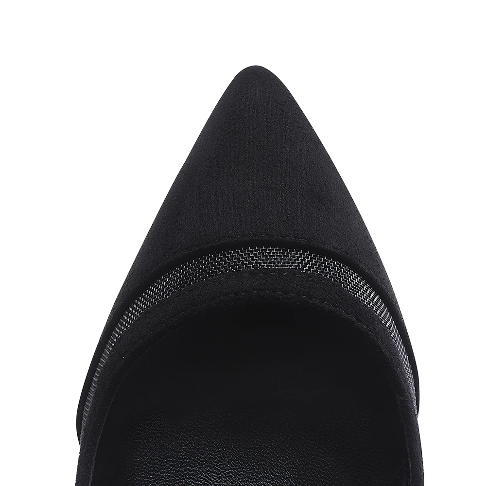 

GENSHUO 10cm Heel Height Women Shoes Black High Heels Fashion Pumps Office Lady Pointed Toe zapatos de mujer chaussure femme