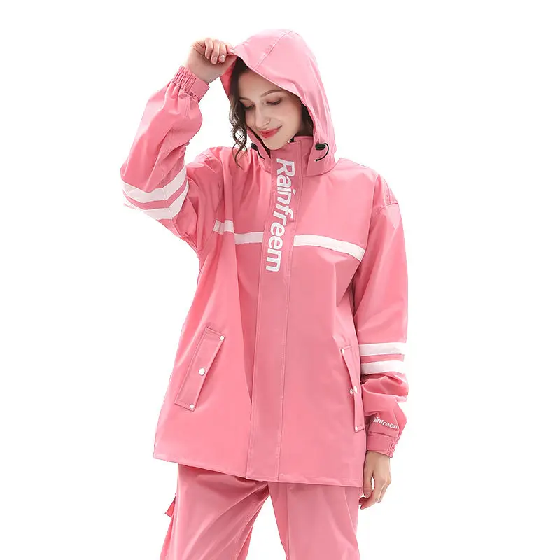 

Qinfeiman raincoat rainpants suit women's anti rainstorm thickened body riding raincoat men's electric battery car poncho
