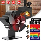 Мини черный камин с 5 лезвиями