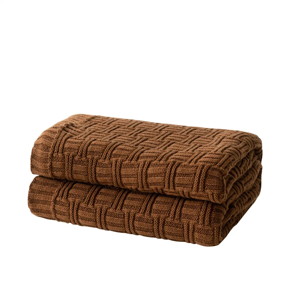 Knitted Blankets Beds Cover Soft Throw Blanket Bedspread Bedding Air Conditioning Comfy Sleeping Bedspreads | Дом и сад