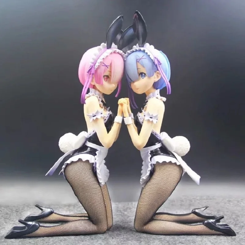 30CM Anime Action Figures Re:Life In A Different World From Zero Rem Ram Doll Bunny Girl Sexy Servant PVC Collection Model Toys