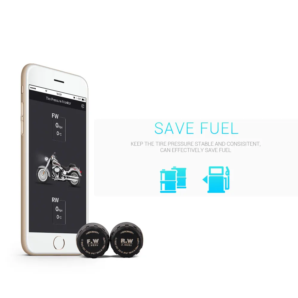HEROBIKER мотоцикл Bluetooth система мониторинга давления в шинах TPMS мобильный телефон