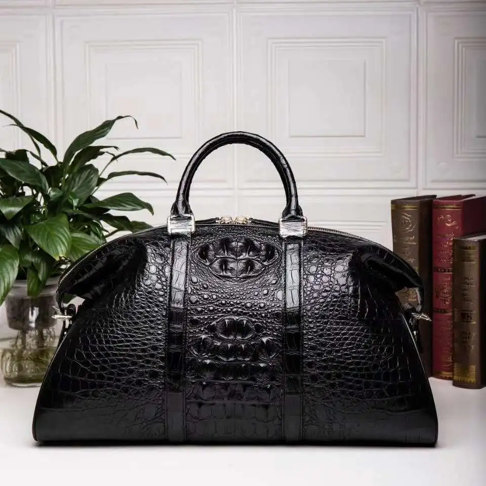 100% Genuine Crocodile Duffle bags fashion small leather luggage bags luxury alligator leather travel bags shoe bags