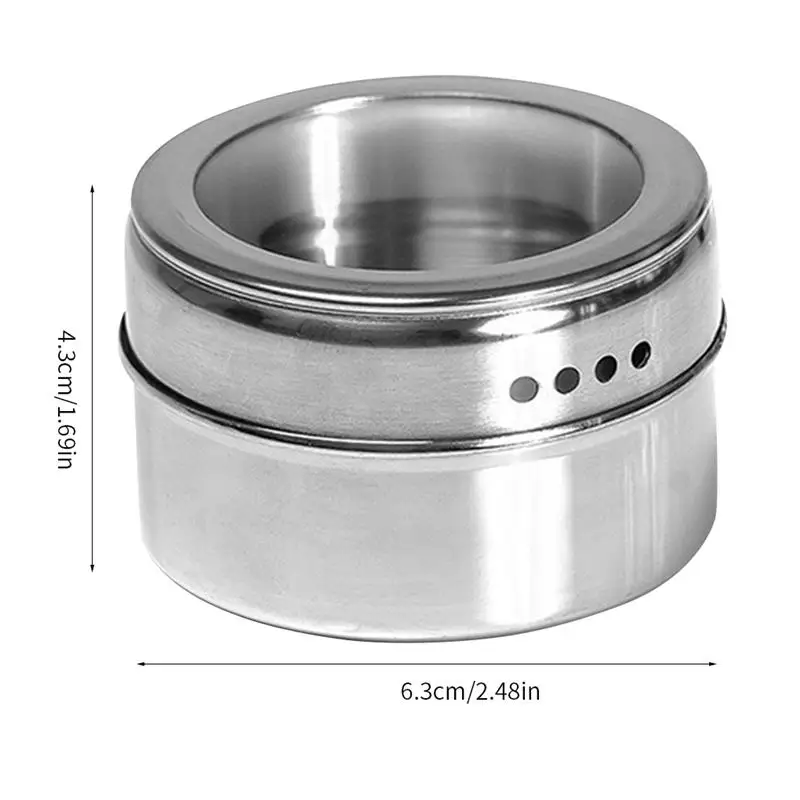 

Seasoning Pot Stainless Steel Spice Storage Container Set Seasoning Shaker Bottle Kitchen Supplies, 4/6/12pcs
