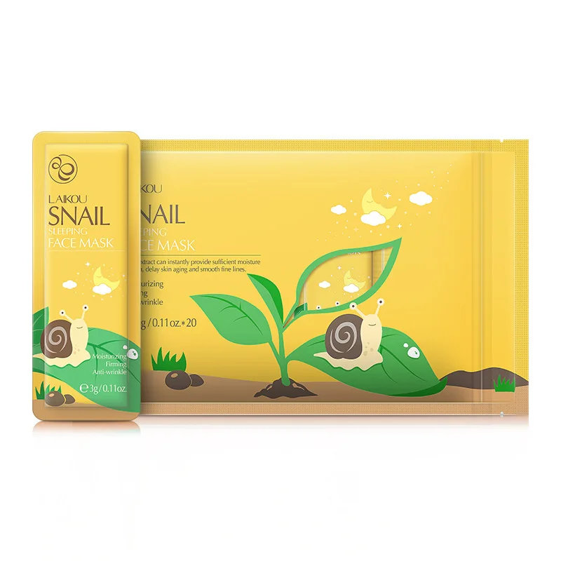

Lycome Snail Sleeping Mask Pack 3g*20pcs Moisturizing Skin Care Products skin care kids face maks facial mask mask for face