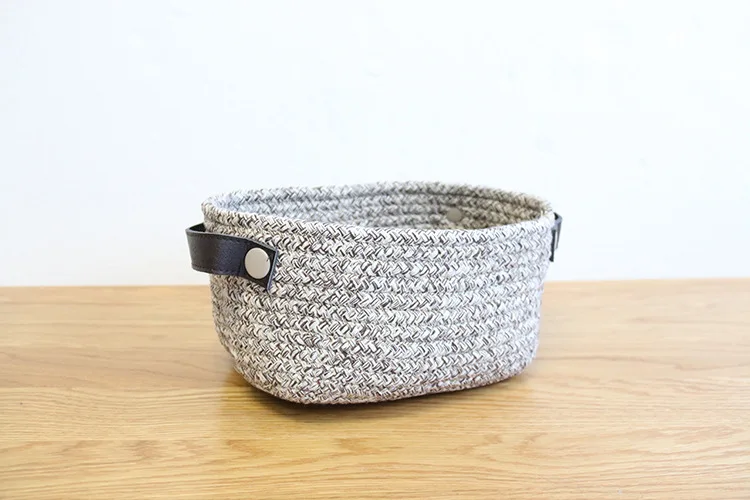 

Thickened Cotton Thread Desktop Storage Basket Simple Storage Basket Snack Storage Basket Cosmetic Storage Box