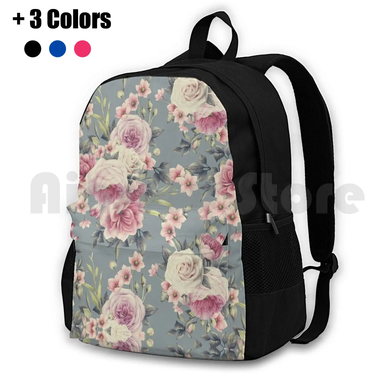 

Rose Floral Pattern Outdoor Hiking Backpack Waterproof Camping Travel Rose Roses Rose Pattern Rose Design Floral Floral Pattern