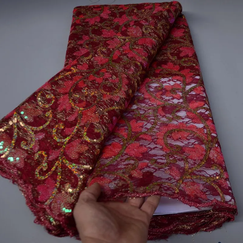 Новейшее аккуратное вышитое люрексом французское Тюлевое кружево с блестками