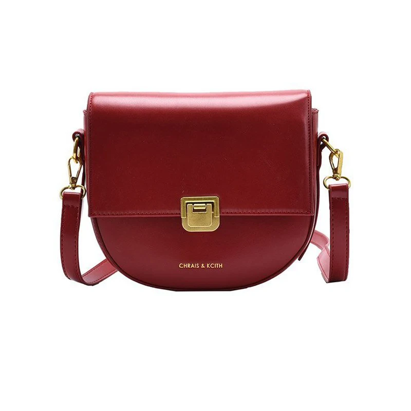 

Pure color Small PU Leather Saddle Crossbody Bags for Women 2021 Winter Luxury Trend Shoulder Cross Body Handbags Branded