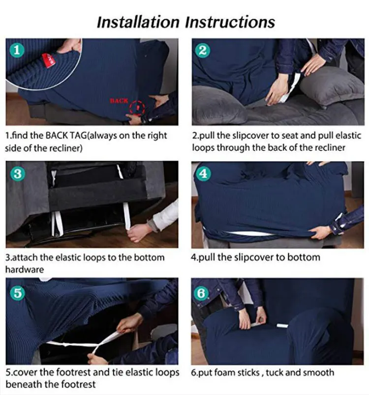 Нескользящий чехол для кресла с откидывающейся спинкой полноразмерный