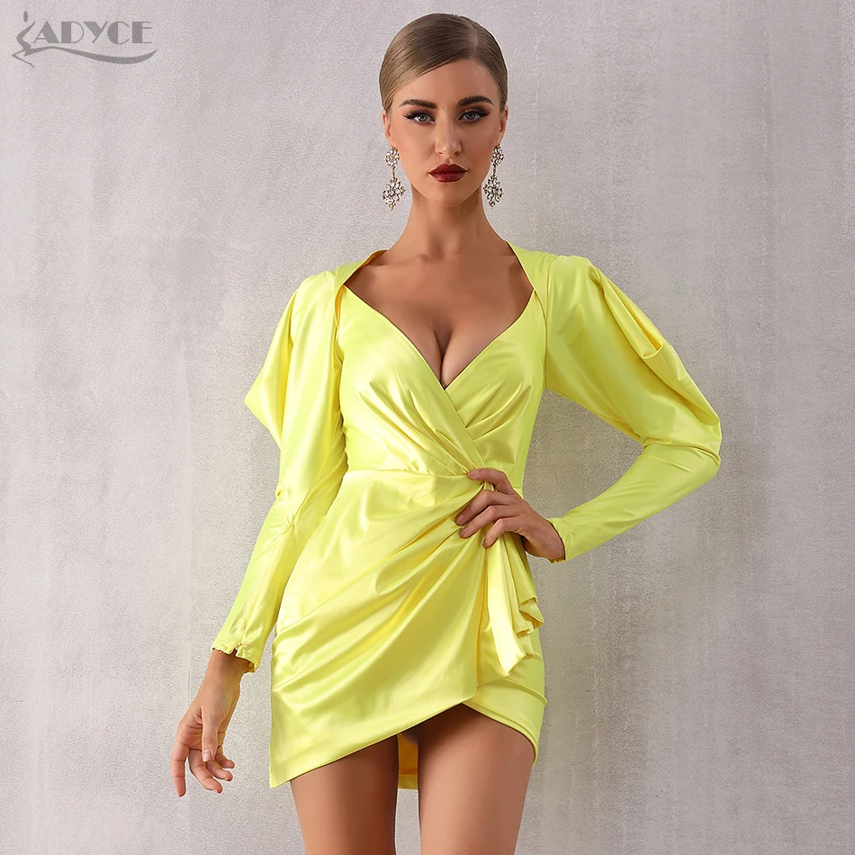 Adyce 2020 Новое Осеннее женское Клубное платье с длинным рукавом фонариком