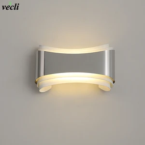 Современный комнатный настенный светильник, светодиодное бра с креплением на стену, 5 Вт, теплый и холодный белый светильник для спальни, коридора, лестницы, 85-265 в