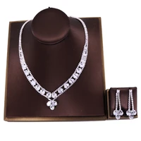 luxury jewelry high quality necklace earrings crystal zircon gift set exquisite ladies wedding bridal jewelry accessories