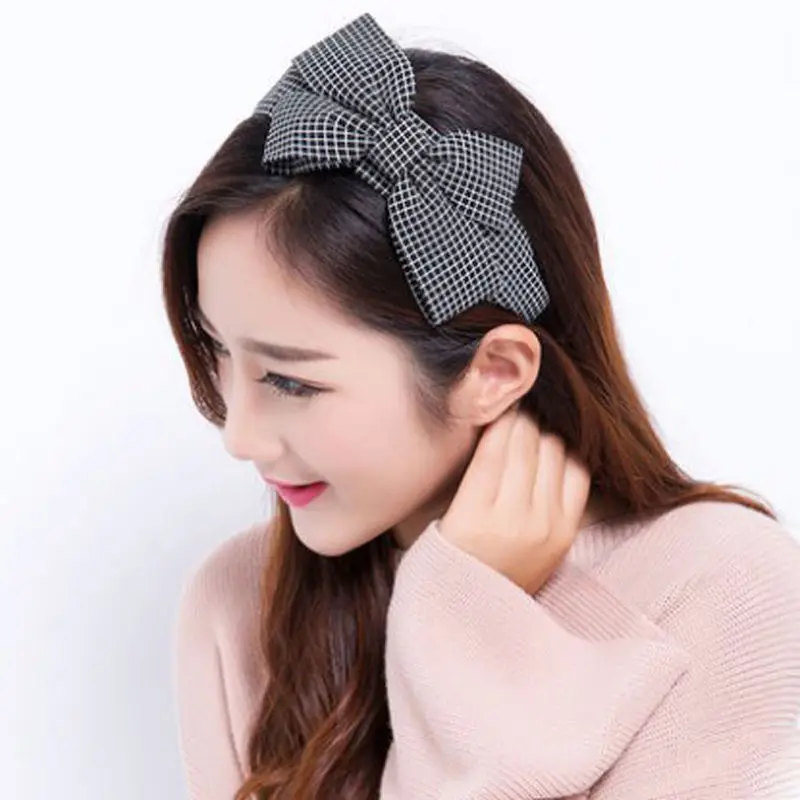 Dot Bowknot Headband for Women Fabric Broadside Hairbands Toothed AntiSlip Slolid Hair Hoop Fashion Accessories Hot Sale |