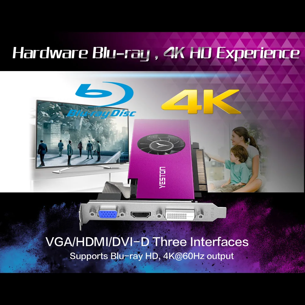 Yeston RX560 4G D5 LP Графика карты Ga mi ng графическая карта 1200/6000 МГц 4G/128 бит/GDDR5 памяти VGA + HD
