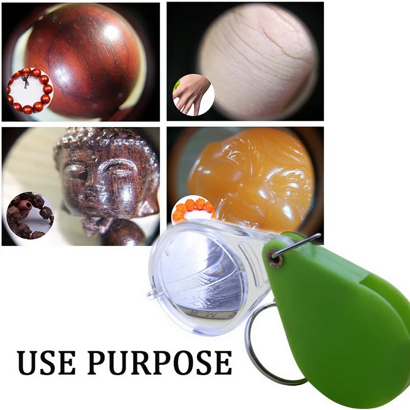 Складной брелок Карманный Лупа 10X красочное увеличительное стекло портативный