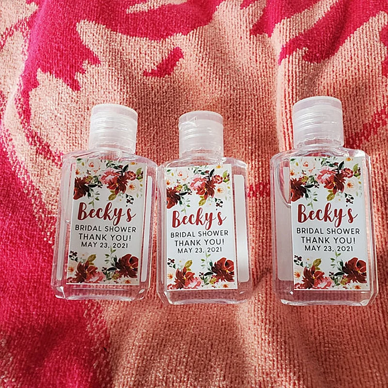 

Custom Burgundy Floral Hand Sanitizer Labels,Personalised Wedding,Bridal Shower,Bachelorette Party,Engagement Sanitizer Stickers