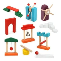 wooden domino accessories domino mechanism group 10pcs kids educational toys dominoes set toys for children wooden diy toys
