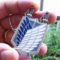 japan anime attack on titan necklace cosplay mikasa ackerman eren jaeger pendant wings of freedom key chain gift