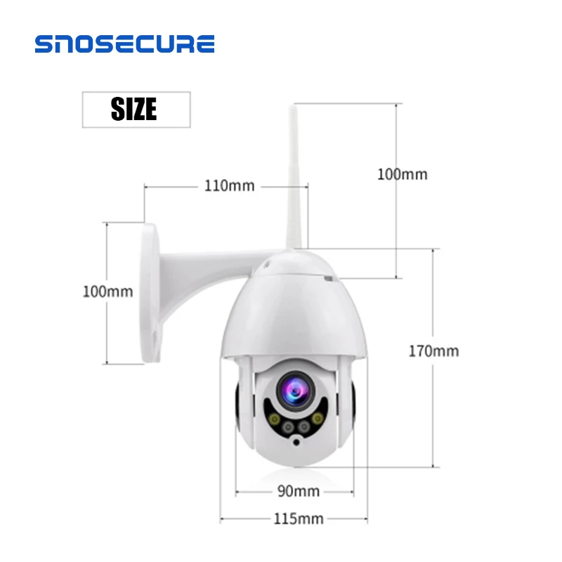 Беспроводная IP камера SNOSECURE HD1080P наружная PTZ Onvif 2 МП скоростная купольная