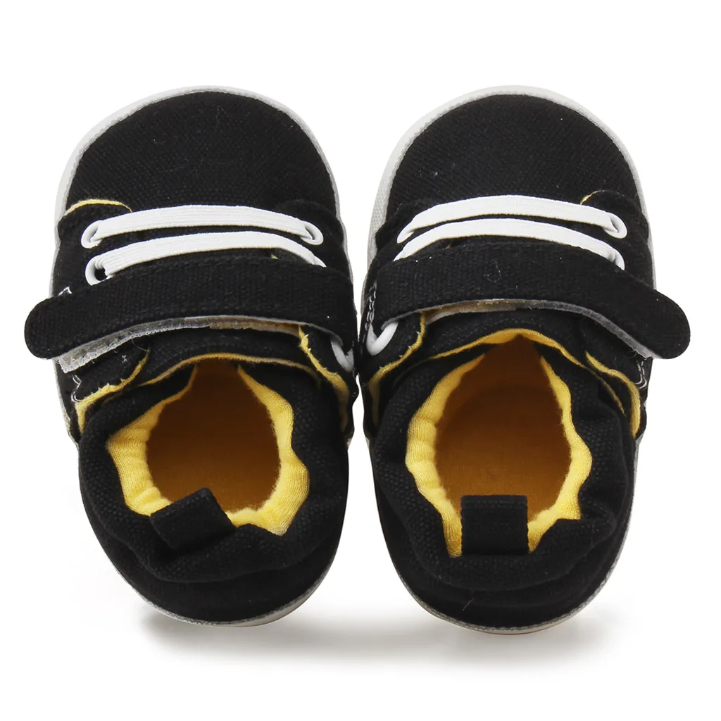 

Newborn Baby Girls Boys Canvas Sneaker Anti-slip First Walkers Soft Sole Shoes