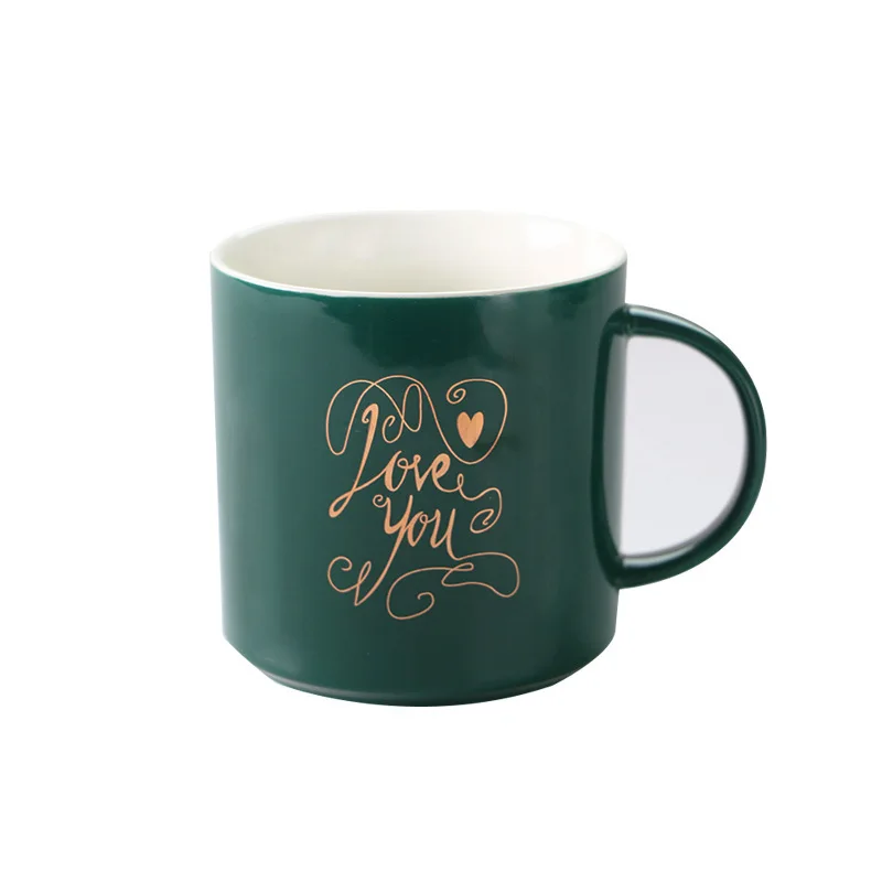 

Travel Mug Ins Creative Personalized Water Coffe Nordic Green Gold Ceramic Office Coffee Cups Mugs Free shipping