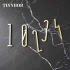 Высота 7 см 2,75 дюйма, золотые латунные буквы и цифры, Настенный декор, дверные тарелки для виллы, отеля, цифры, общежитие, домашний офис, номер DIY