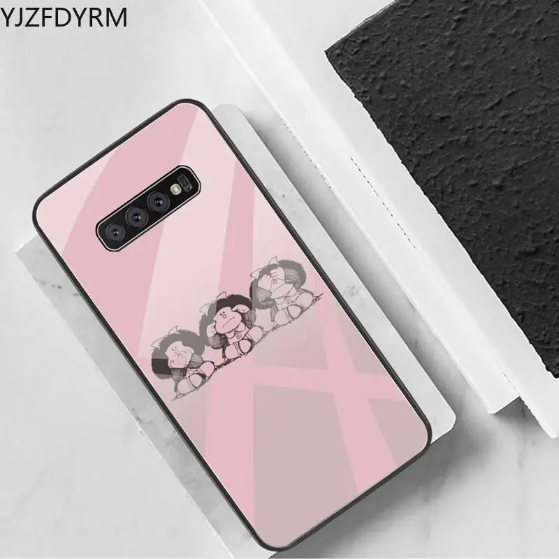 

Mafalda Hot Sale Fitted Phone Case Tempered Glass For Samsung S20 Plus S7 S8 S9 S10 Plus Note 8 9 10 Plus