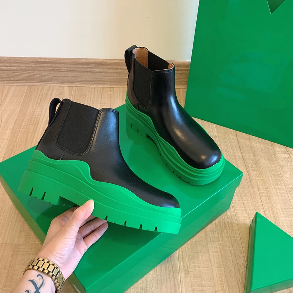 

2021 Luxury Thick Bottom Women Boots Platform Designer Chelsea Boots Snow Chunky Winter Short Ankle Boots for Female Woman