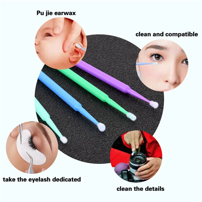 Новинка 100 шт. Хлопковые Тампоны прочные Микро одноразовые щеточки для