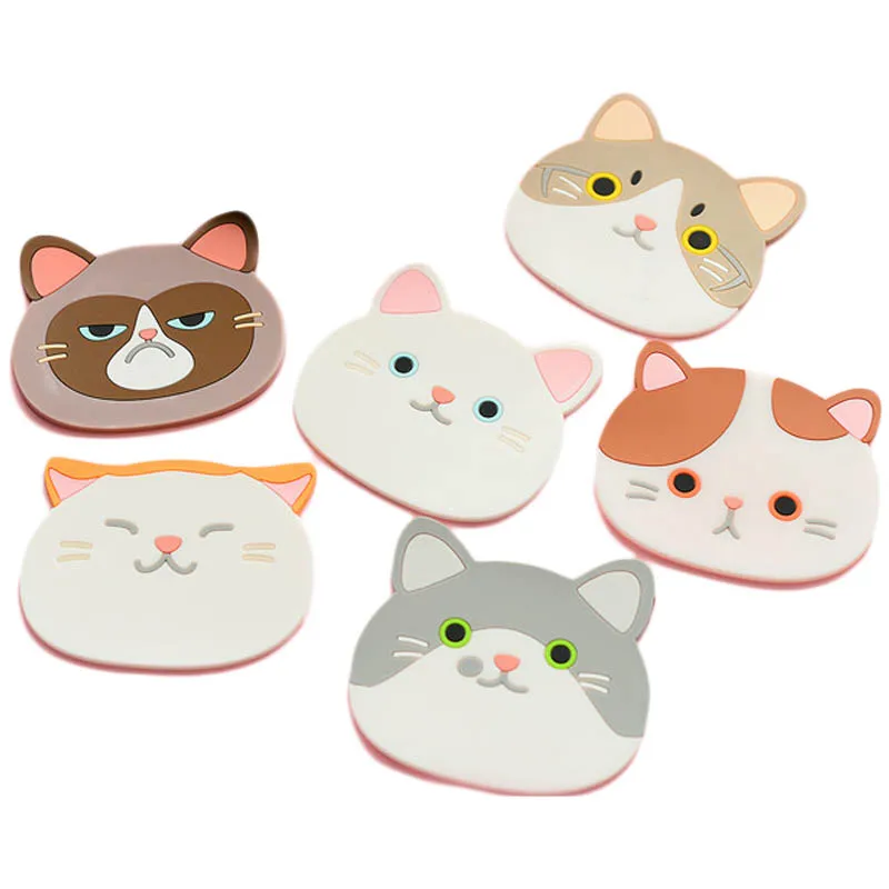 

1 PC Table Pad Silicone Insulation Placemat Cup Bowl Mat Home Decor Durable Cat Pattern Coaster