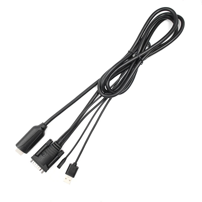 2 шт HDMI к VGA кабель адаптер 1 8 м с USB и аудио входом HDMI2VGA Кабель видео | Электроника