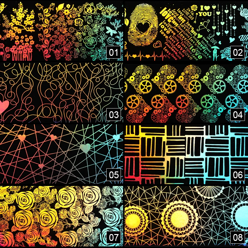 1/рулон 4*100 см Фольга для ногтей красочные сверкающие дизайна переводная наклейка