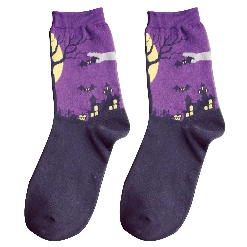 2019 новые носки Хэллоуин вечерние с привидениями дом печати женщин дышащий хлопок