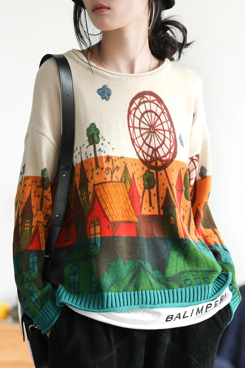 Осенний свитер Модный женский вязаный Свободный пуловер 2019 новые женские топы с