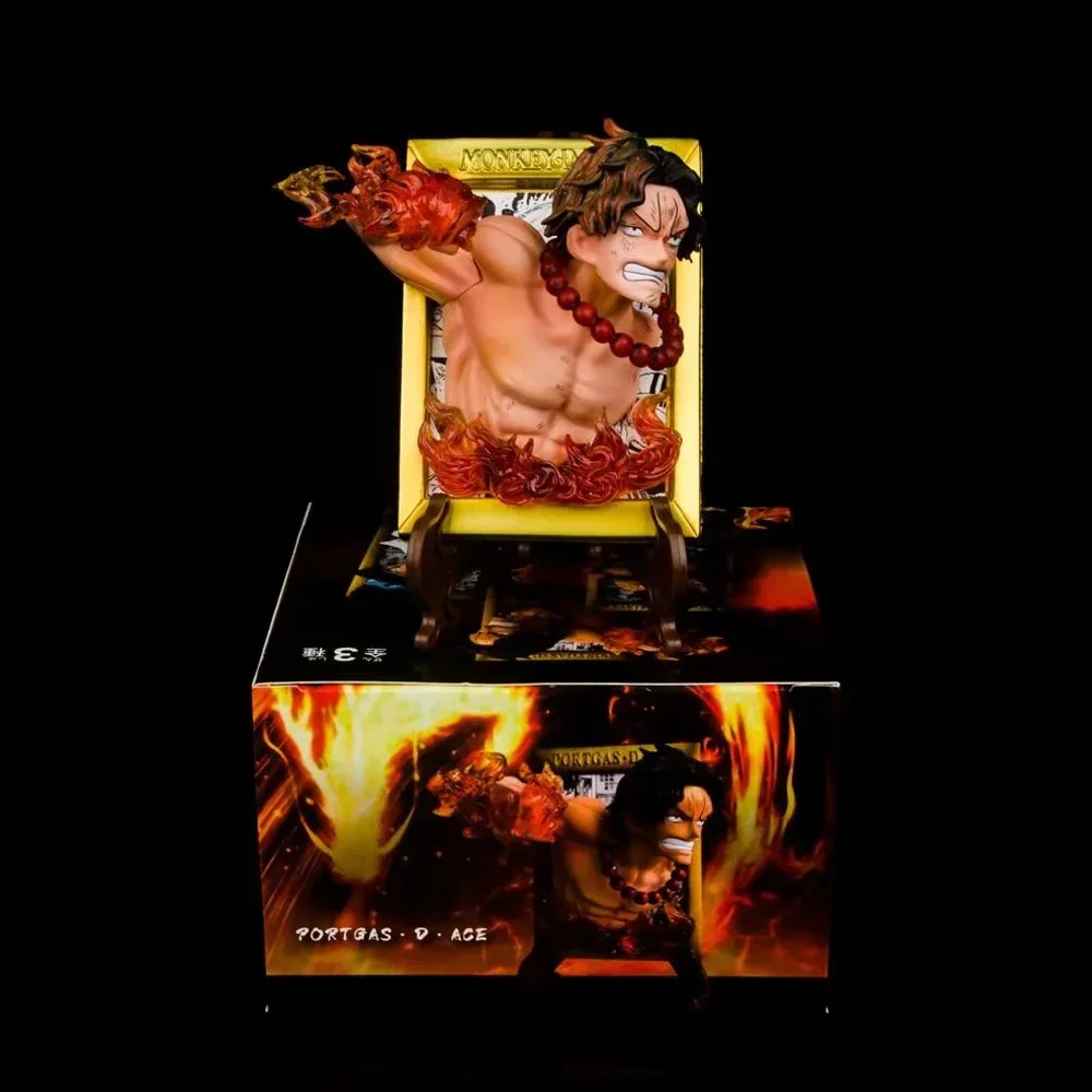 

3PCS One Piece Luffy Sabo Ace Car Case Decoration Mobile Phone Holder Fridge Magnet Model Figure 10cm